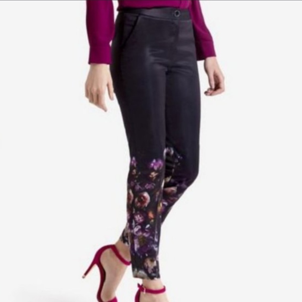 Ted Baker Shadow Floral Black Women's Pants 1